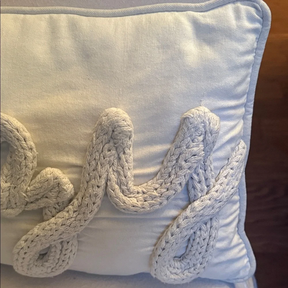 Source Unknown Cream Decorative Pillow with Braided Rope Accent